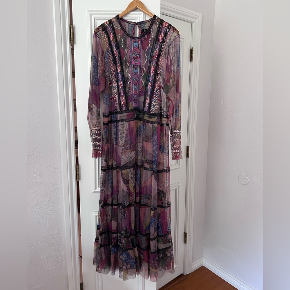 Johnny Was Vibrant Long Sleeve Maxi Dress